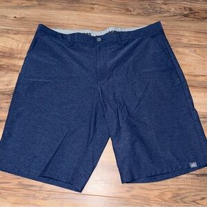 Adidas navy blue golf performance flat front chino shorts preppy men’s size 40